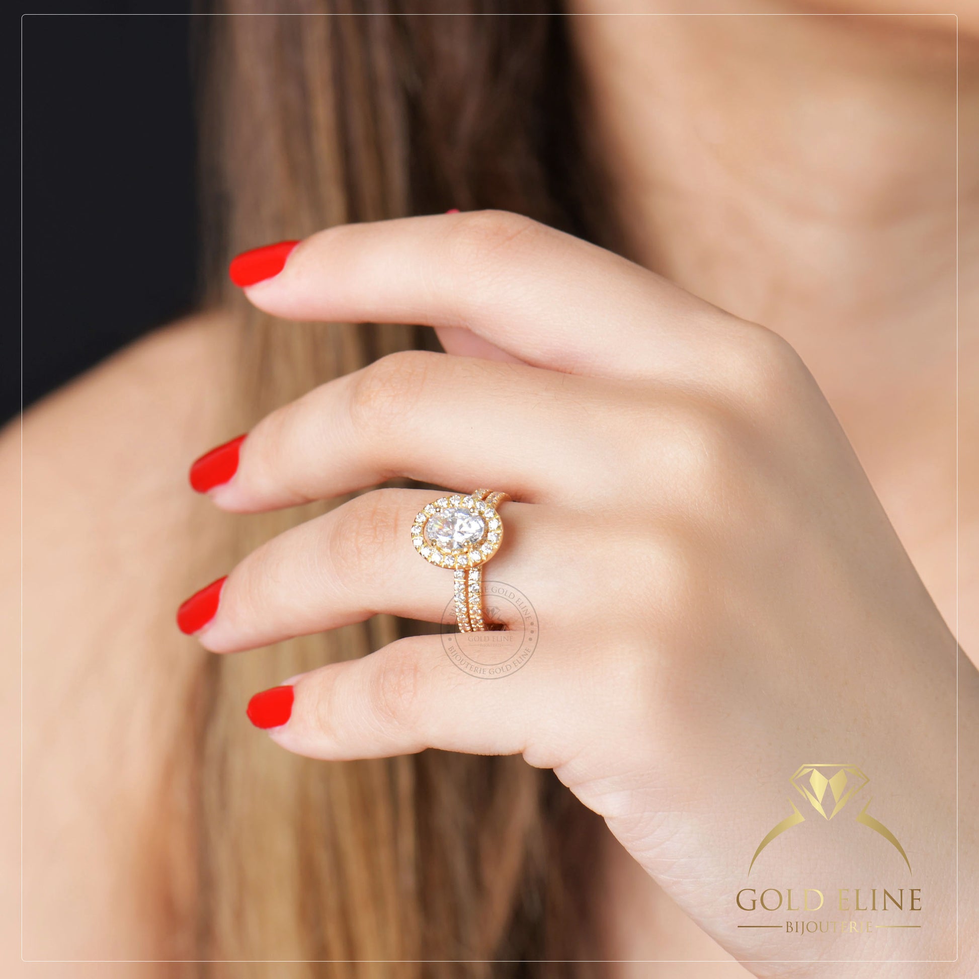 Bague tendance ovale en or, bague réglable minimaliste à Bague tendance ovale en or, bague réglable minimaliste à